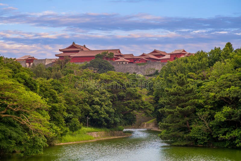 Castello di Shuri, un gusuku di Ryukyuan in Shuri, Okinawa fotografia stock libera da diritti