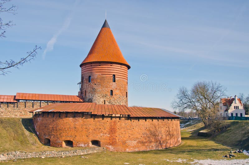 Castello medievale storico di Kaunas, Lituania fotografie stock Castello medievale storico di Kaunas, Lituania fotografie stock