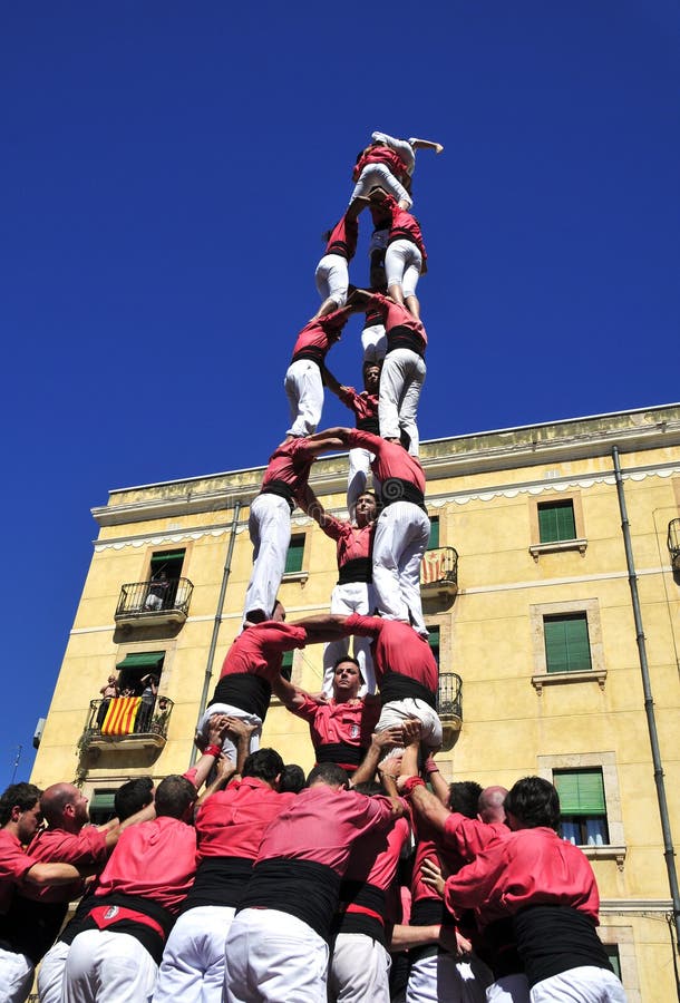 Castells, Human Towers In Tarragona, Spain Editorial Image Image
