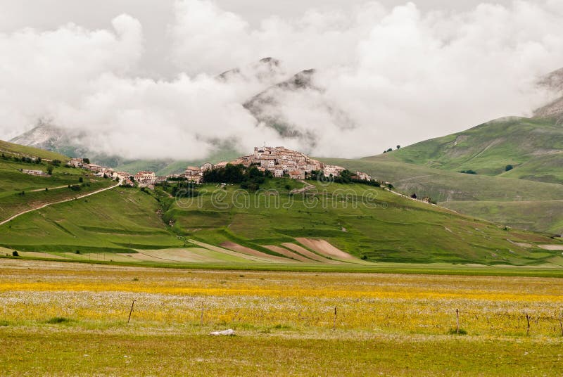 Castelluccio di Norcia stock image. Image of high, village 24920117