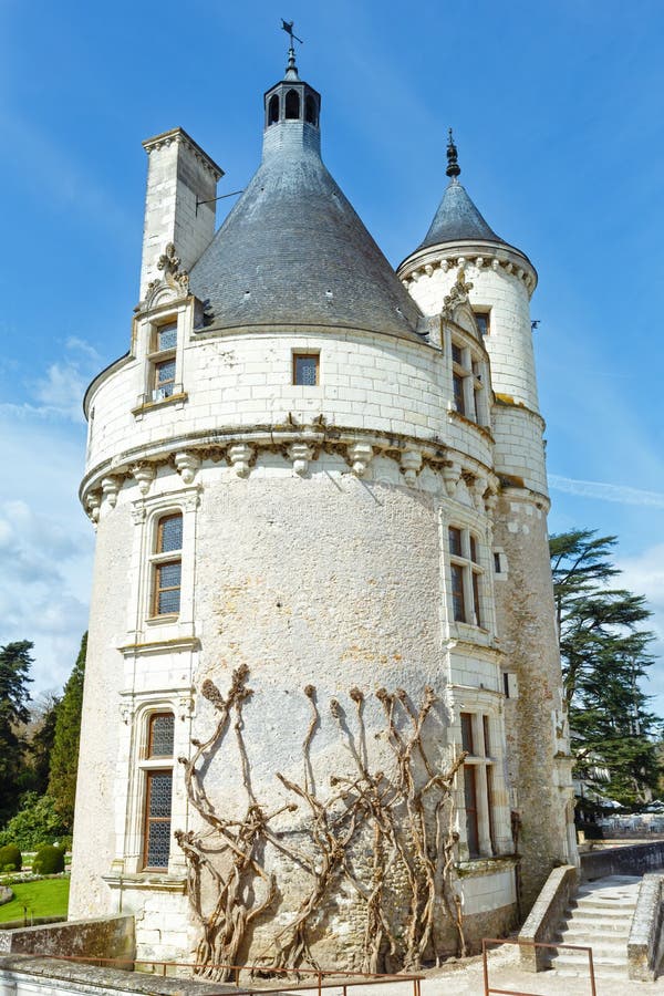 Castelo Chenonceau: Marques Tower (França) imagens de stock Castelo Chenonceau: Marques Tower (França) imagens de stock