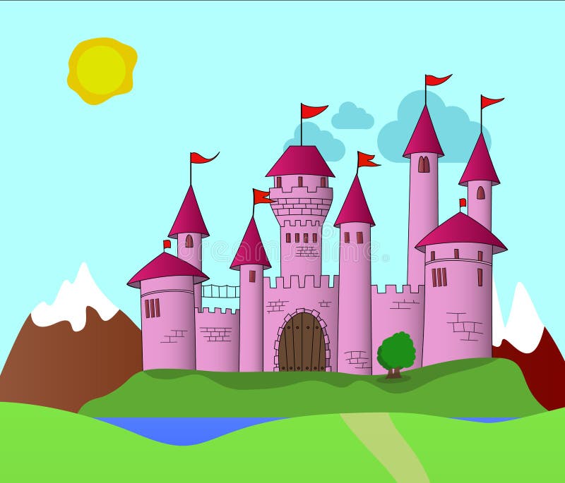 Castelo cor-de-rosa ilustração stock Castelo cor-de-rosa ilustração stock