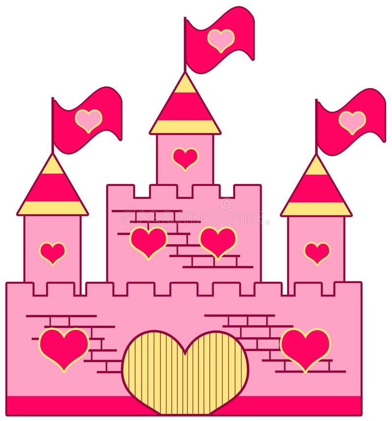 Castelo cor-de-rosa ilustração do vetor Castelo cor-de-rosa ilustração do vetor