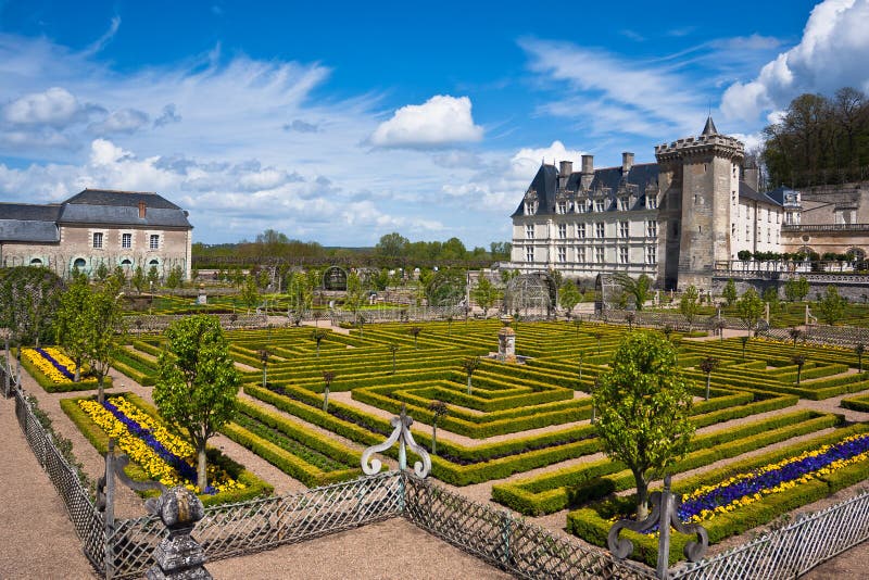 Castelo de Villandry no departamento do Indre-et-Loire, France. imagens de stock royalty free Castelo de Villandry no departamento do Indre-et-Loire, France. imagens de stock royalty free