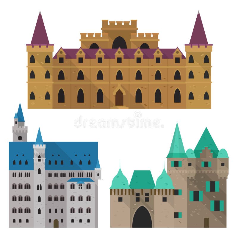 Castelo dos desenhos animados ou citadela medieval, opinião dianteira do forte ilustração stock Castelo dos desenhos animados ou citadela medieval, opinião dianteira do forte ilustração stock