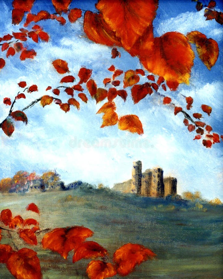 Castelo e folhas