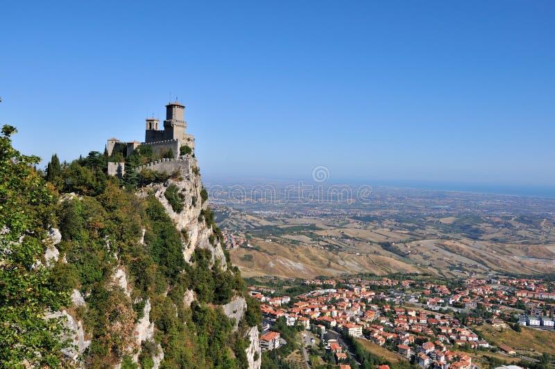 Castelo em San Marino imagens de stock Castelo em San Marino imagens de stock