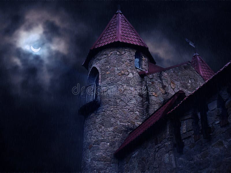 Castelo escuro no luar