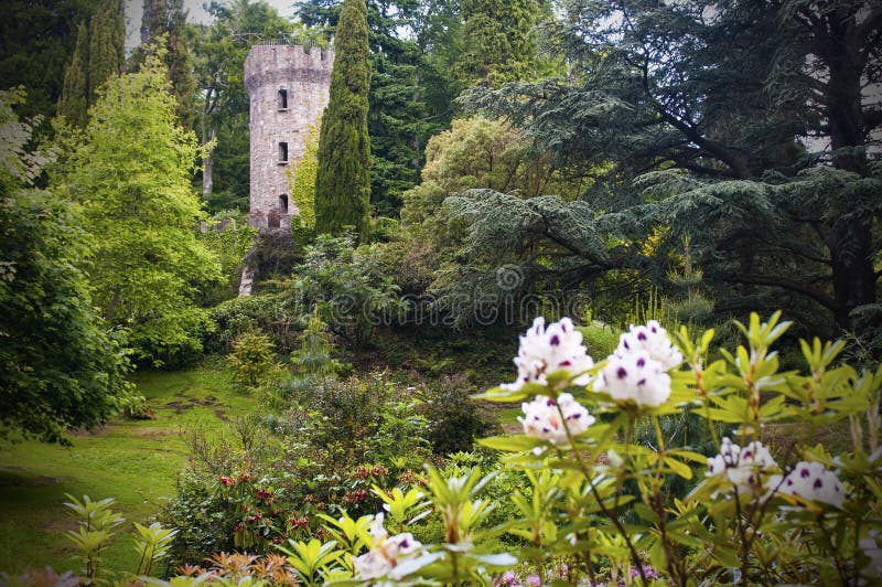 Castelo irlandês encantado e jardim