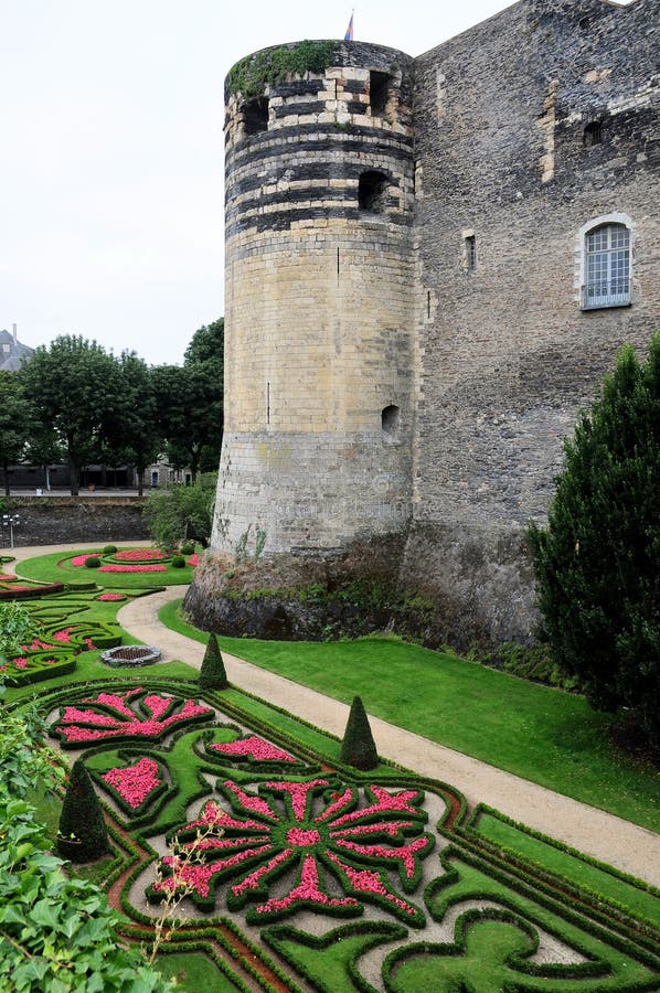 Castelo velho Angers em Loire Valley, france imagens de stock Castelo velho Angers em Loire Valley, france imagens de stock