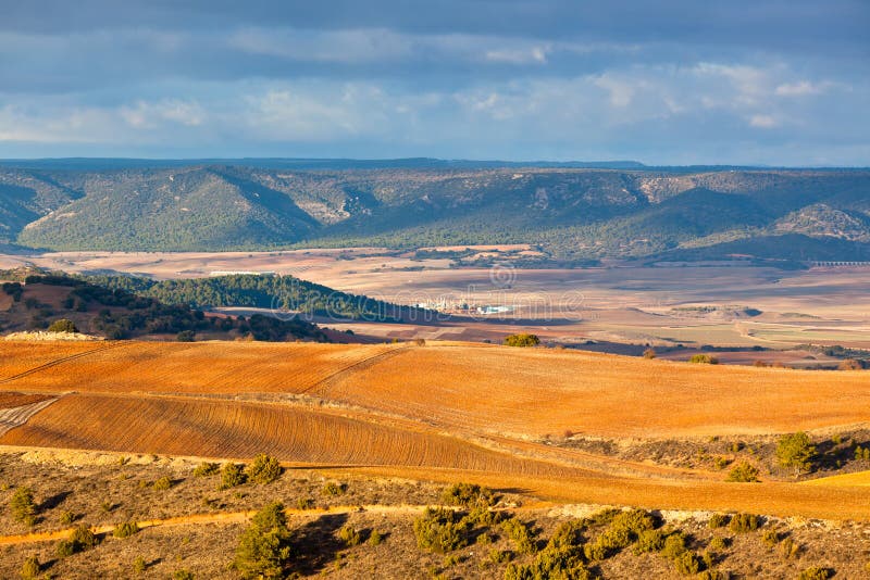 View of CastillaLa Mancha, Spain at Winter Stock Image Image of