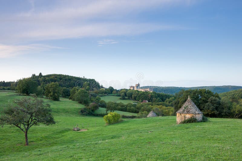 Chateau Beynac in the early morning Dordogne France. Chateau Beynac in the early morning Dordogne France