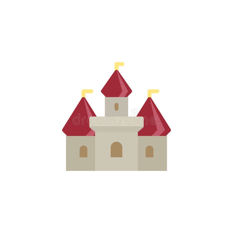 Castillo que construye el icono plano ilustración del vector Castillo que construye el icono plano ilustración del vector