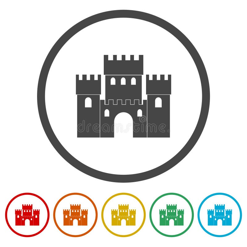 Castle Building Architecture Company Logo Vector Icon Set stock de ilustración Castle Building Architecture Company Logo Vector Icon Set stock de ilustración