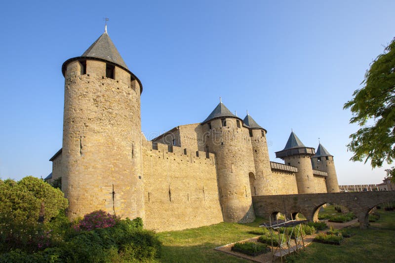 Aerial Top View of Carcassonne Medieval City and Fortress Castle from Above,  France Stock Photo - Image of castle, ancient: 105550040