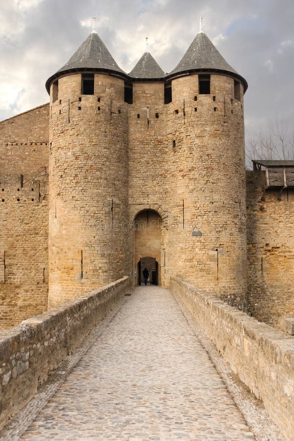 Aerial Top View of Carcassonne Medieval City and Fortress Castle from Above,  France Stock Photo - Image of castle, ancient: 105550040