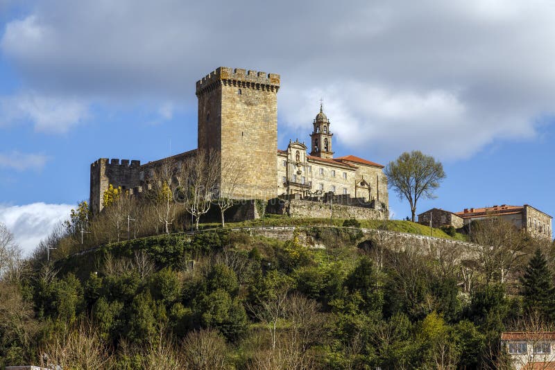 Terra de lemos (Ribeira Sacra): Castle of the Counts of lemos in the town of Monforte de Lemos, keep. Spain. Terra de lemos (Ribeira Sacra): Castle of the Counts of lemos in the town of Monforte de Lemos, keep. Spain