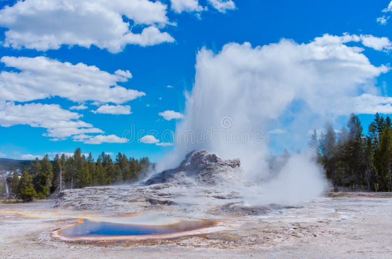Castle Geyser in Yellowstone National park, USA royalty free stock photo Castle Geyser in Yellowstone National park, USA royalty free stock photo