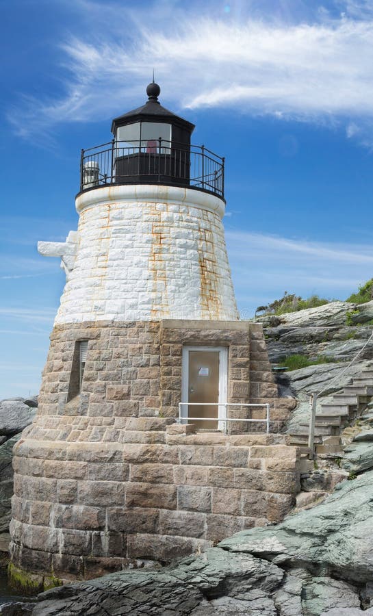 Castle Hill Lighthouse in Newport Rhode Island stock image Castle Hill Lighthouse in Newport Rhode Island stock image