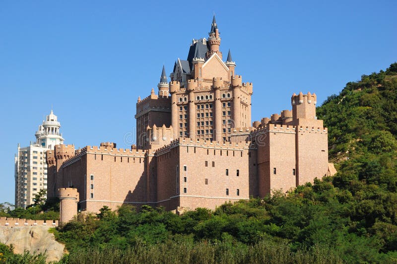 Castle hotel Dalian City stock image. Image of dalian - 18472769