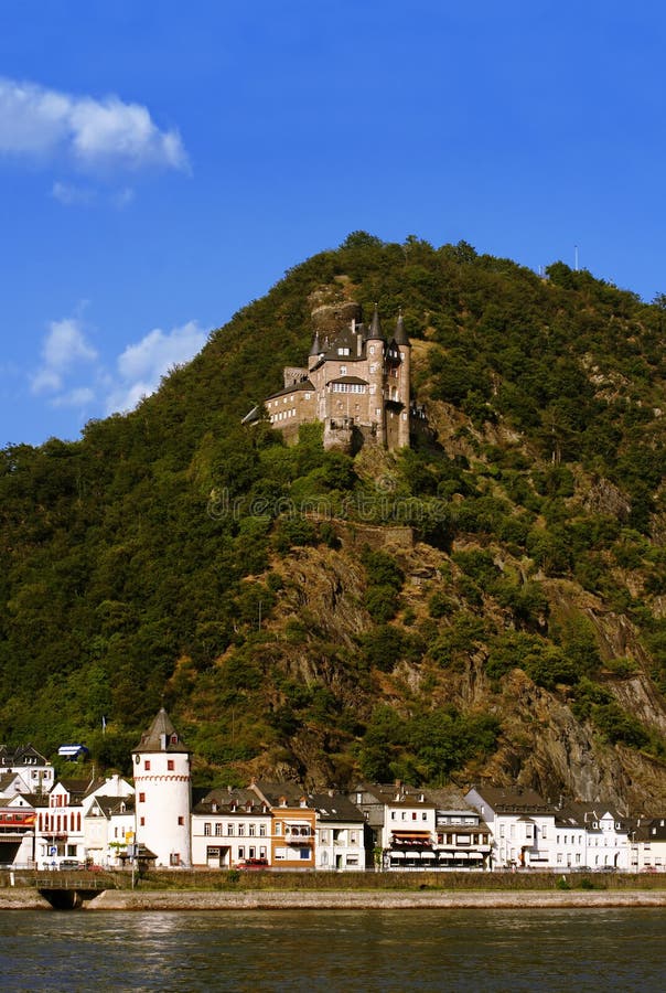 Castle Katz, Cat Castle, St. Goarshausen, Germany Stock Photo Image
