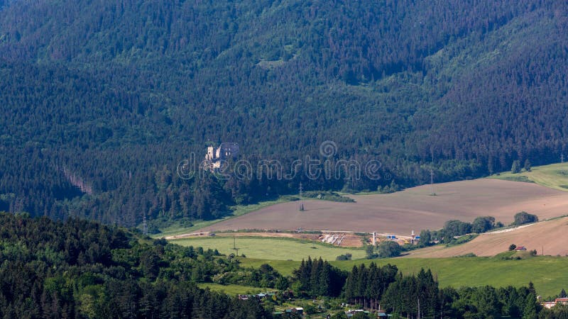 Castle Likavka near Ruzomberok in Slovakia in summer