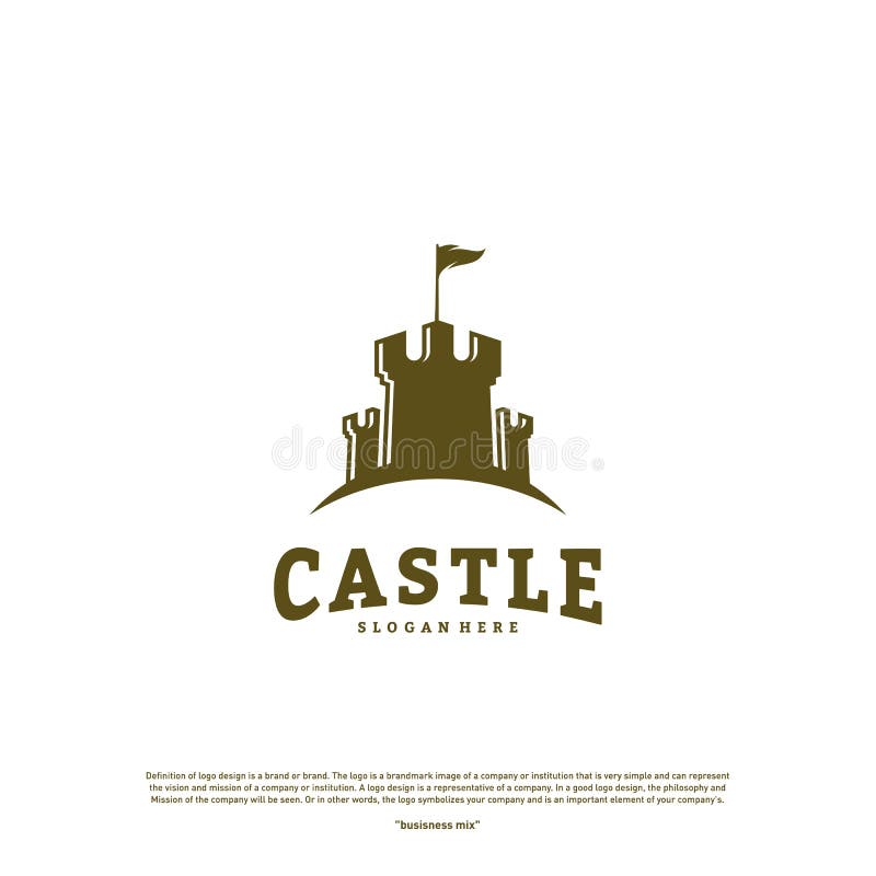 Castle Logo Design Concept Vector. Castle Tower Logo Template Vector