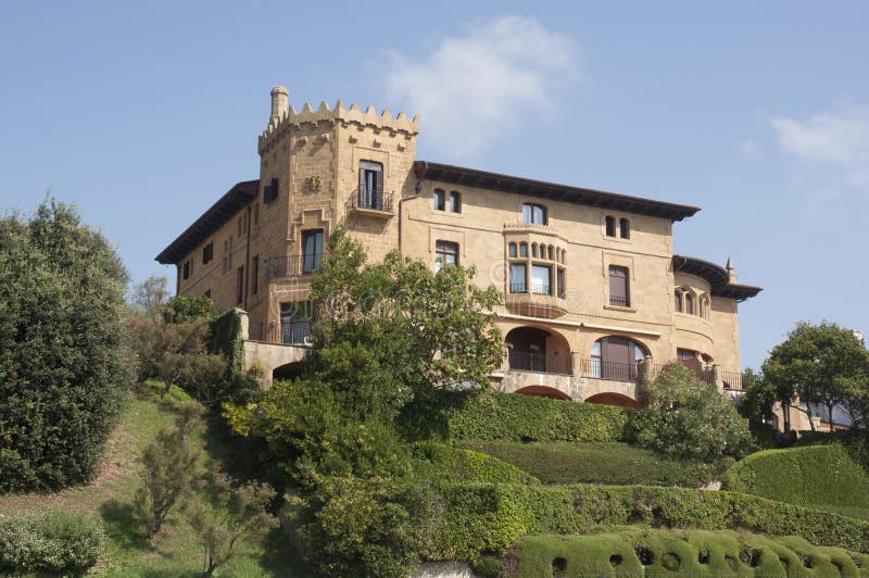 Castle Look A Like House In Getxo, Bilbao Spain Stock Image Image of