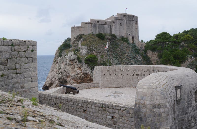 Castle Lovrijenac on a cliff in Dubrovnik