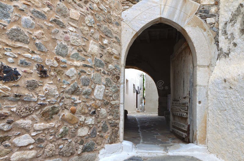 Castle of Naxos island in Greece stock photos