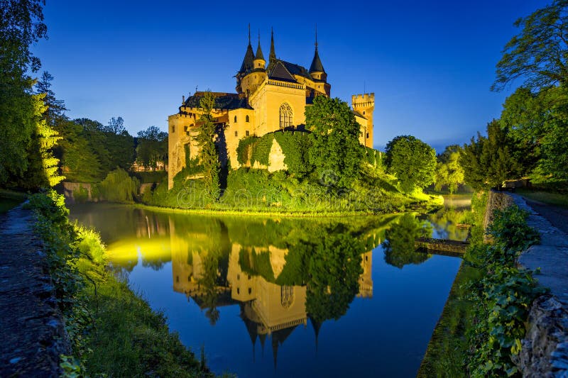 Castle at night in Bojnice