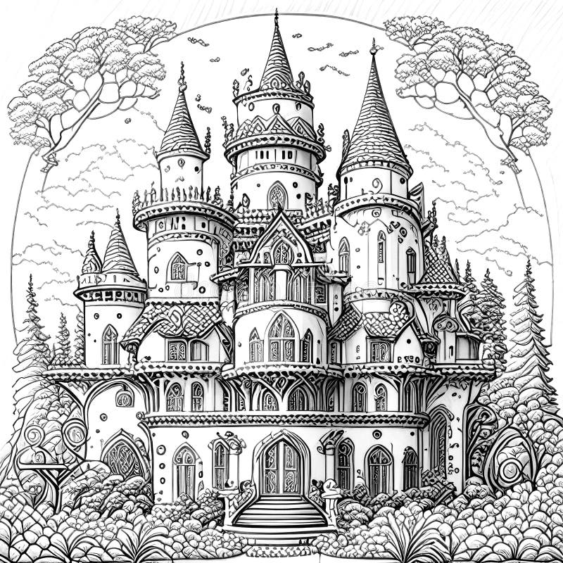 Coloring Pages Castle Stock Illustrations 203 Coloring Pages Castle