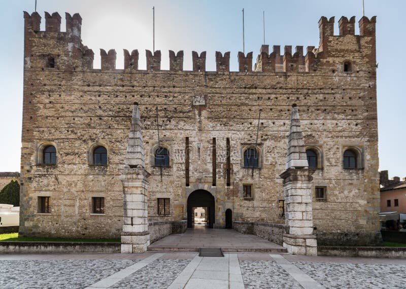 The castle overlooking Chess Square, Marostica, Italy. royalty free stock images The castle overlooking Chess Square, Marostica, Italy. royalty free stock images
