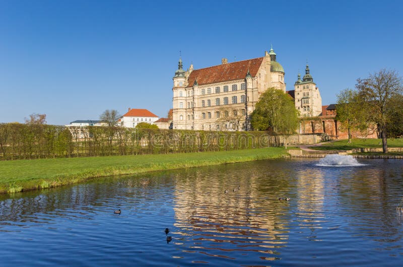 Castle and pond in historic city Gustrow