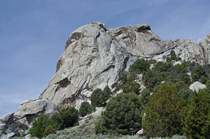 Castle Rock Above the Trees Stock Image Image of idaho, west 42276143