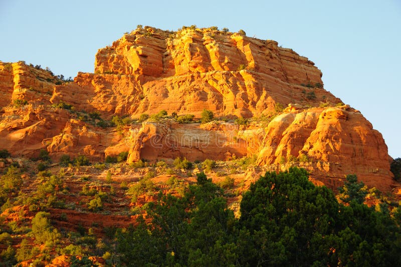 Castle Rock in Sedona at Sunset