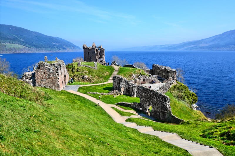 Castle ruins along Loch Ness