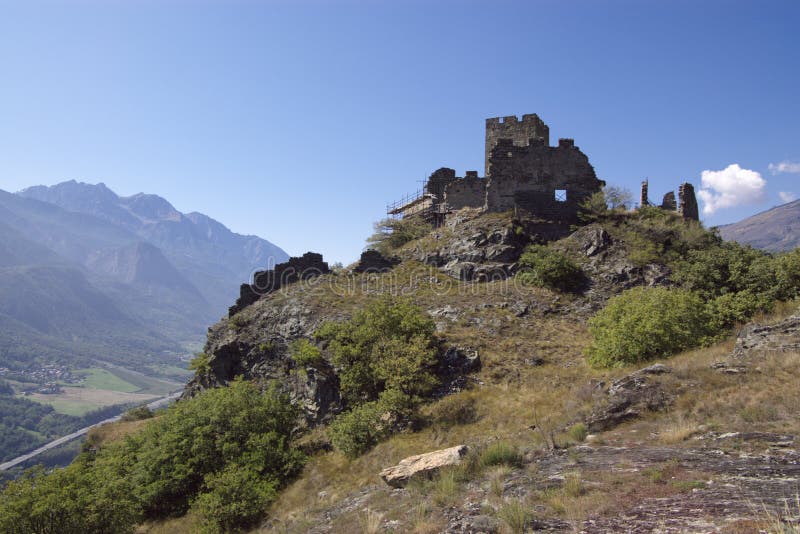 Castle ruins in Italy, Aosta