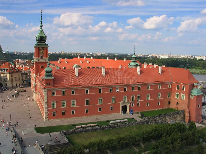 Veduta aerea di Piazza Castello, nel centro storico di Varsavia, in Polonia.