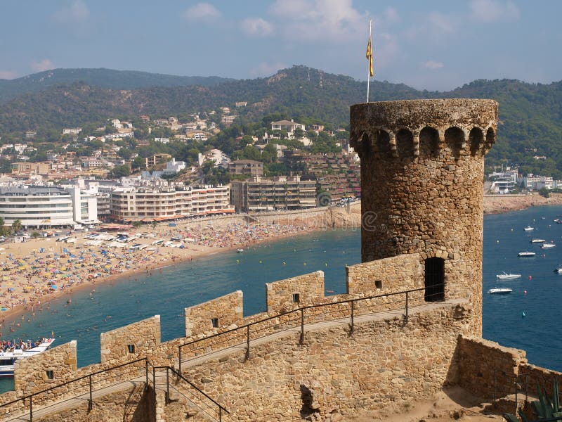 Castle in Tossa de Mar stock photo. Image of fort, defending - 29347756