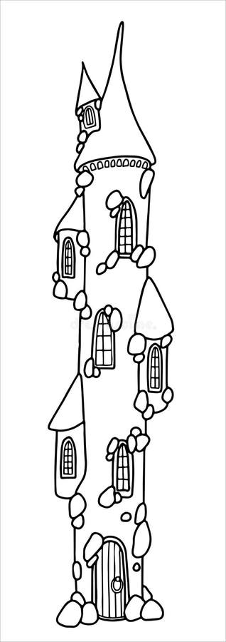 Castle Tower. Coloring. Vector Stock Vector - Illustration of building ...