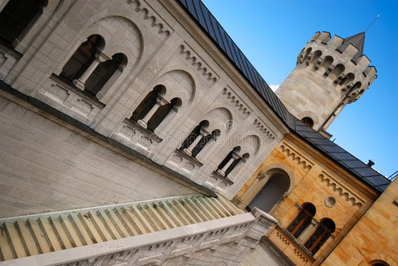 Castle tower and stairway, Neuschwanstein castle