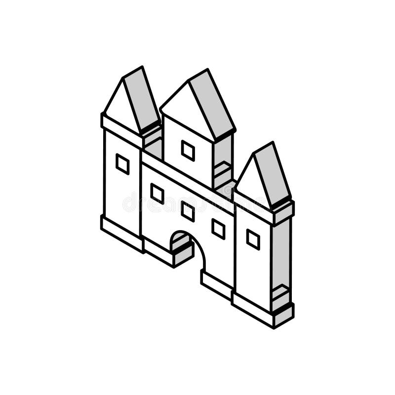 Ilustrarea vectorului pictogramei izometrice a jucăriei de la castel vector illustration