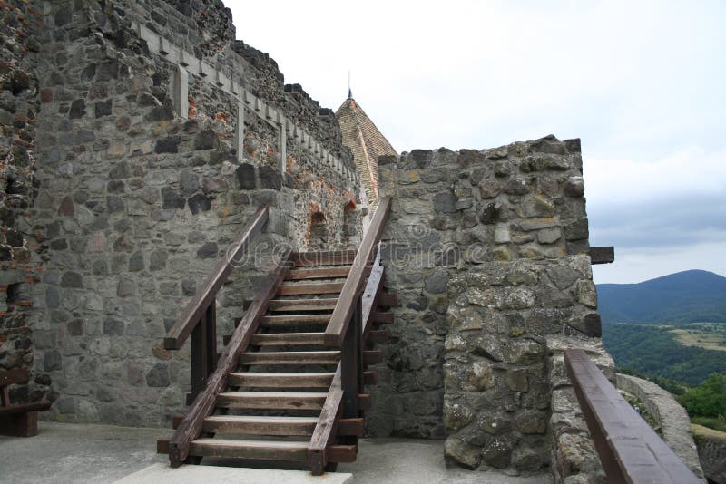 Castle wall over the Danube river