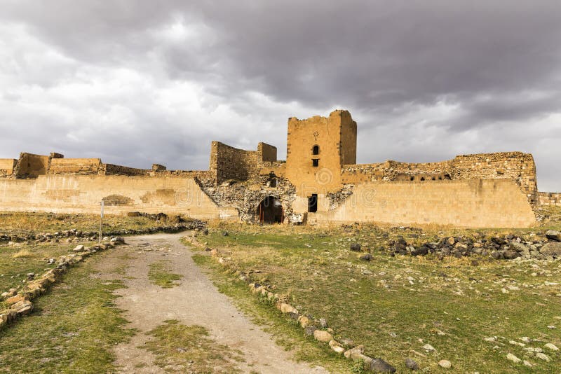 The castle wall ruins of Ani, Kars, Turkey