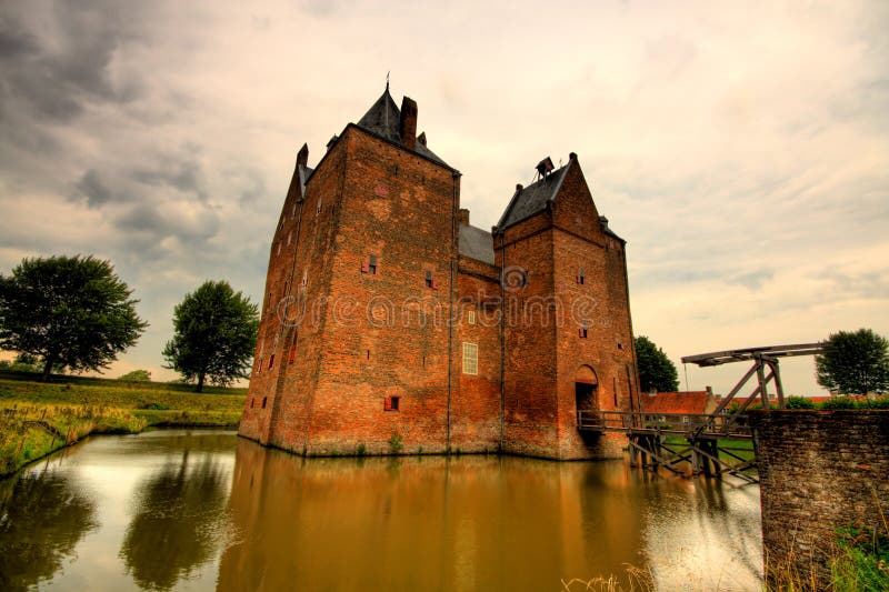 A castle wide angle view stock image A castle wide angle view stock image