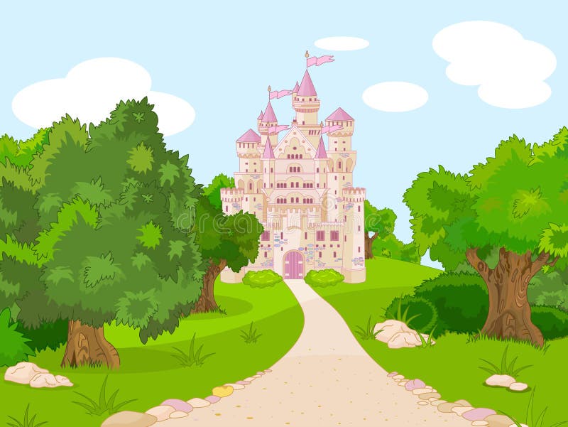 Castle στο λόφο διανυσματική απεικόνιση