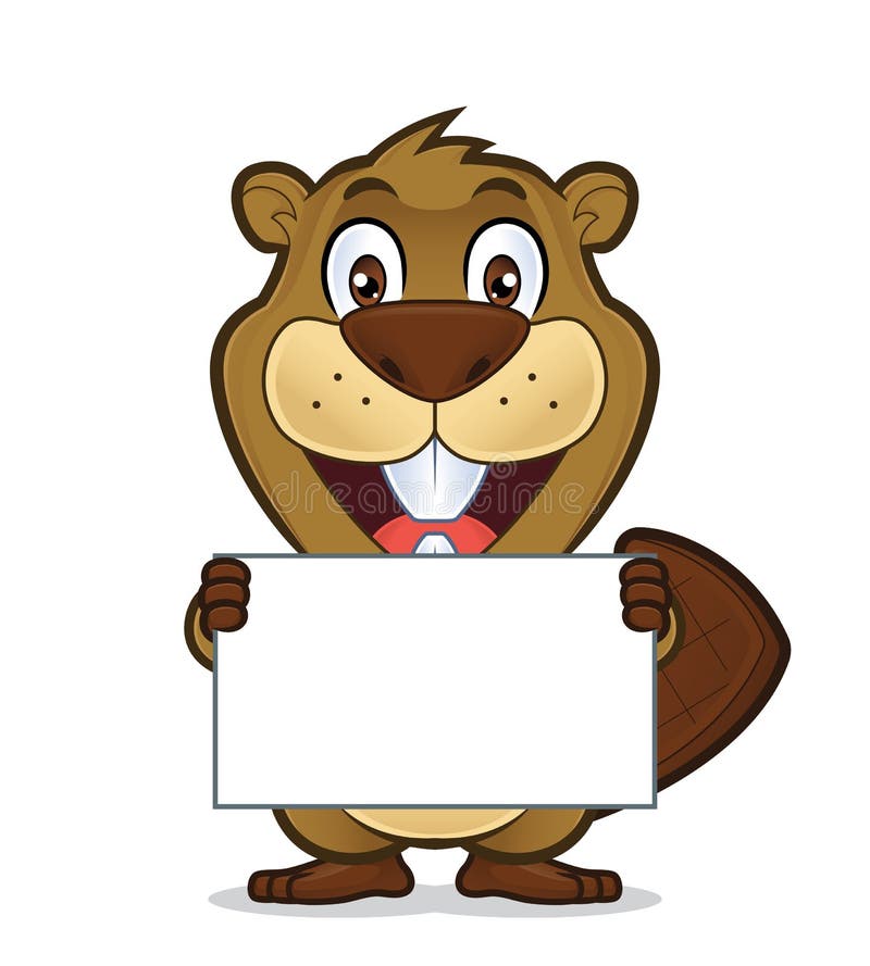 Castor tenant un signe vide illustration stock Castor tenant un signe vide illustration stock
