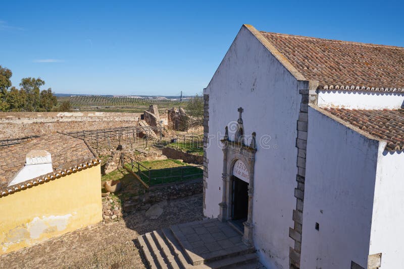 Castro Marim church view inside the castle in Algarve, Portugal