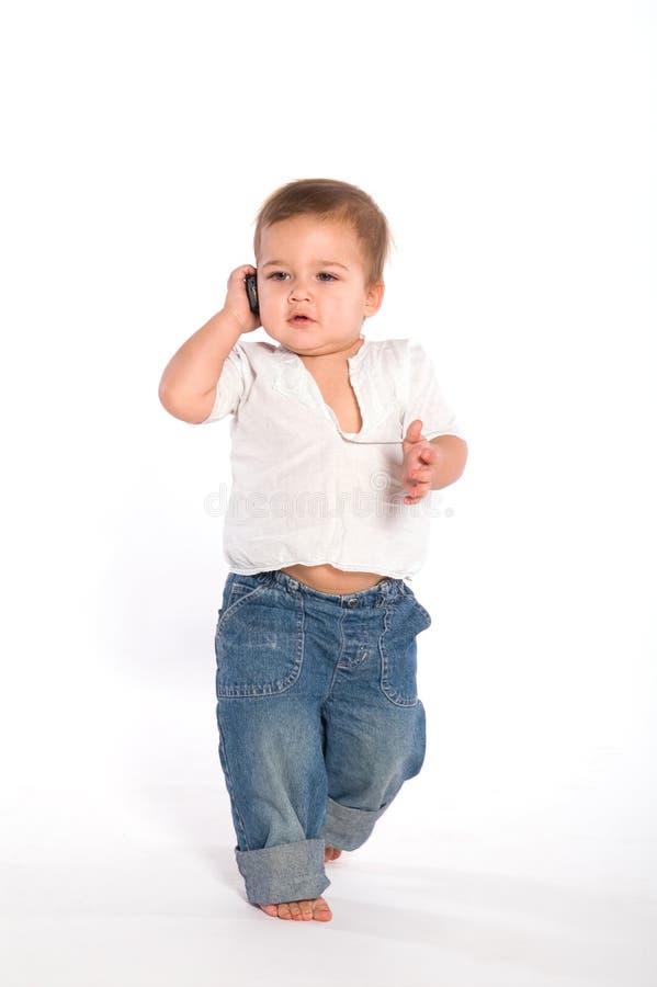 Casual baby with phone